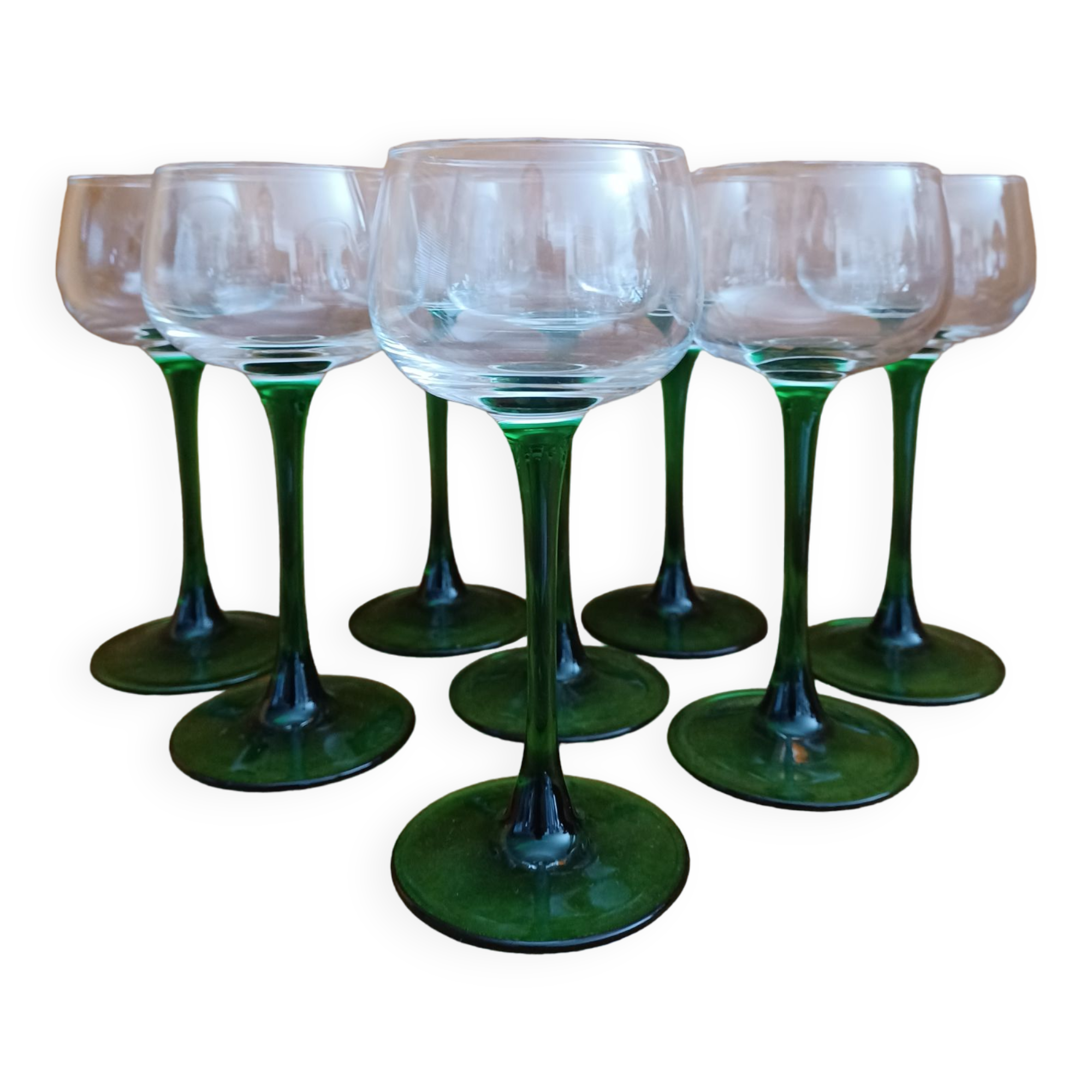 8 Alsatian white wine glasses