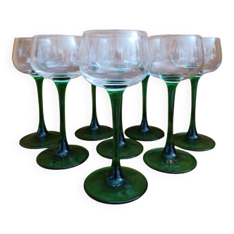 8 Alsatian white wine glasses