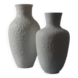 Pair of vintage biscuit porcelain vases by Metzler Ortloff