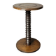 Midcentury brutalist wood turned side table in the style of Charles Dudouyt