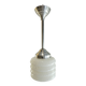 Suspension vintage en verre opalin moucheté blanc