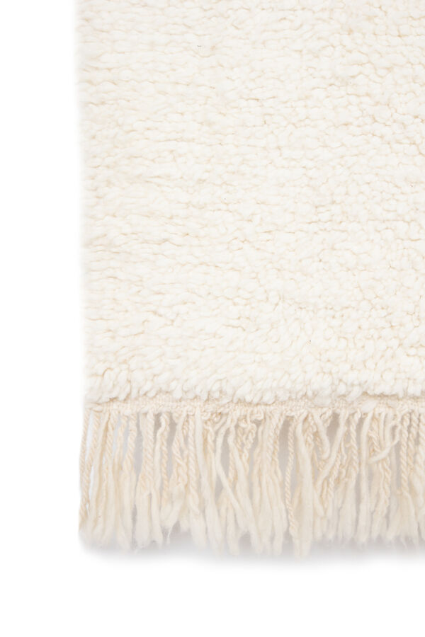 Tapis berbere beni ouarain ecru 194 x 155 cm