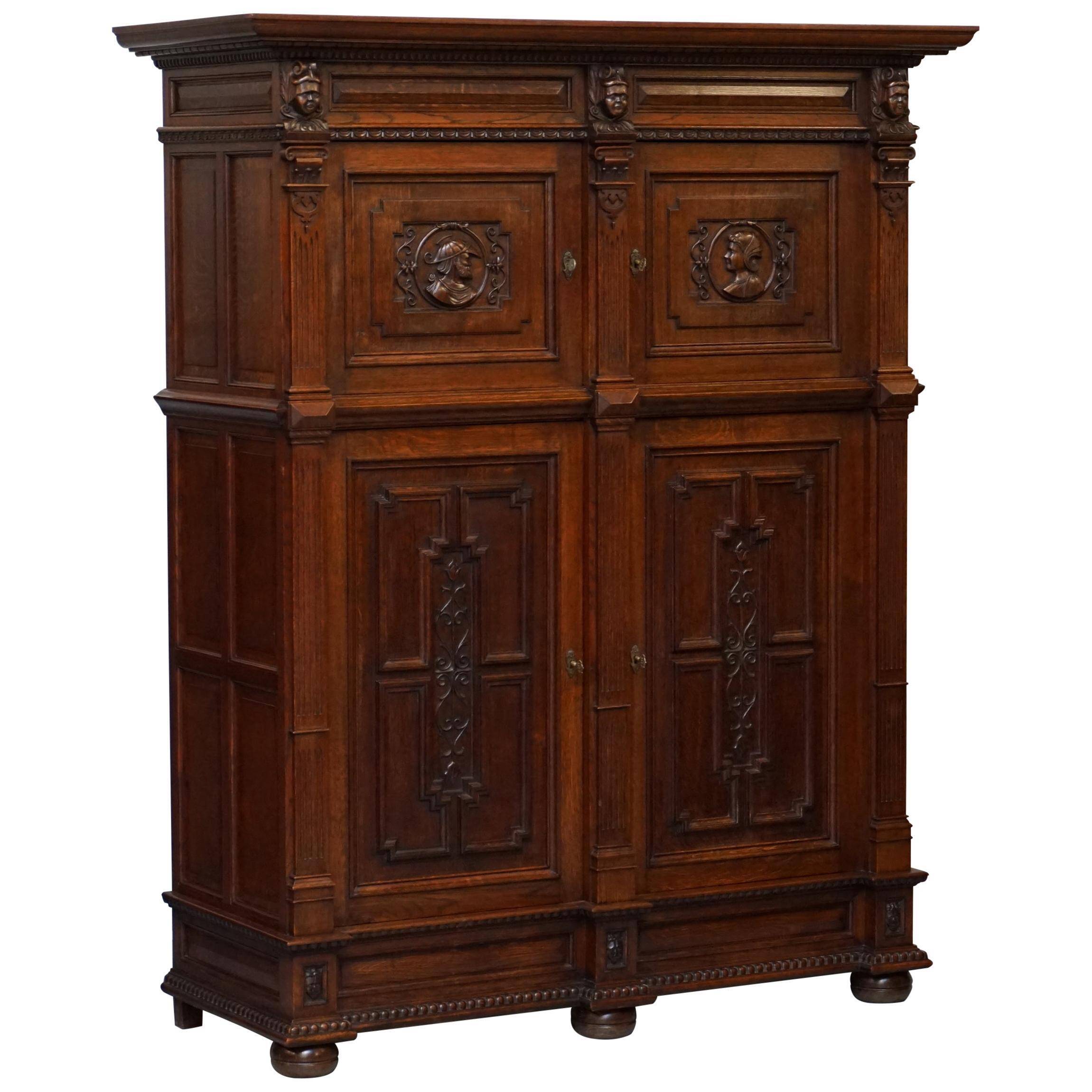 Hand-carved Dutch armoire from the 1940s.