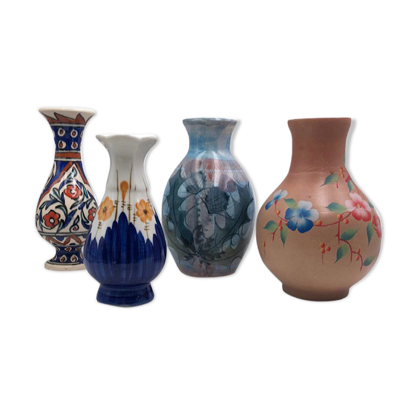 Small flowery vintage vases