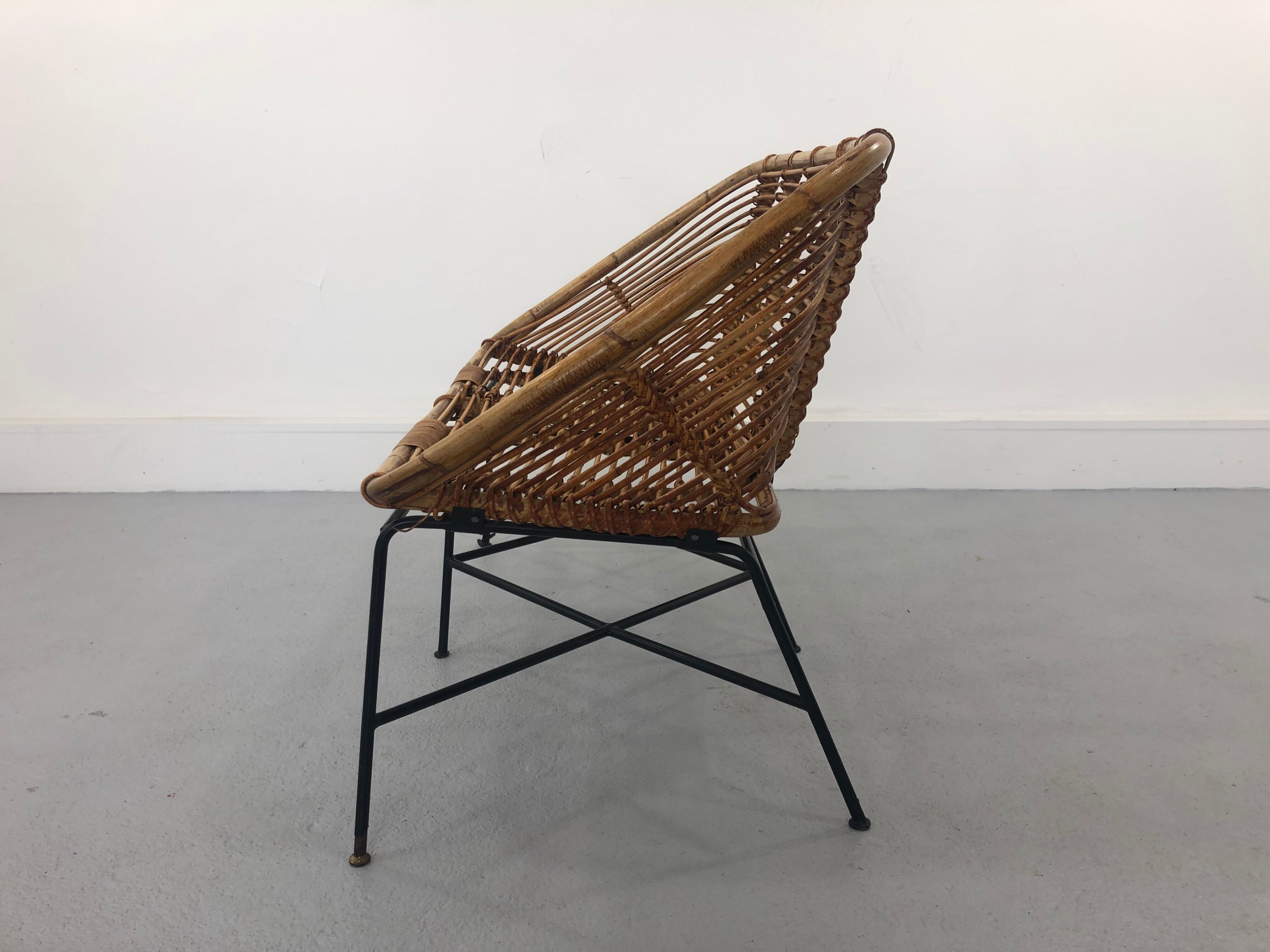 Mid-Century Rattan Bench, 1960s Product Overview