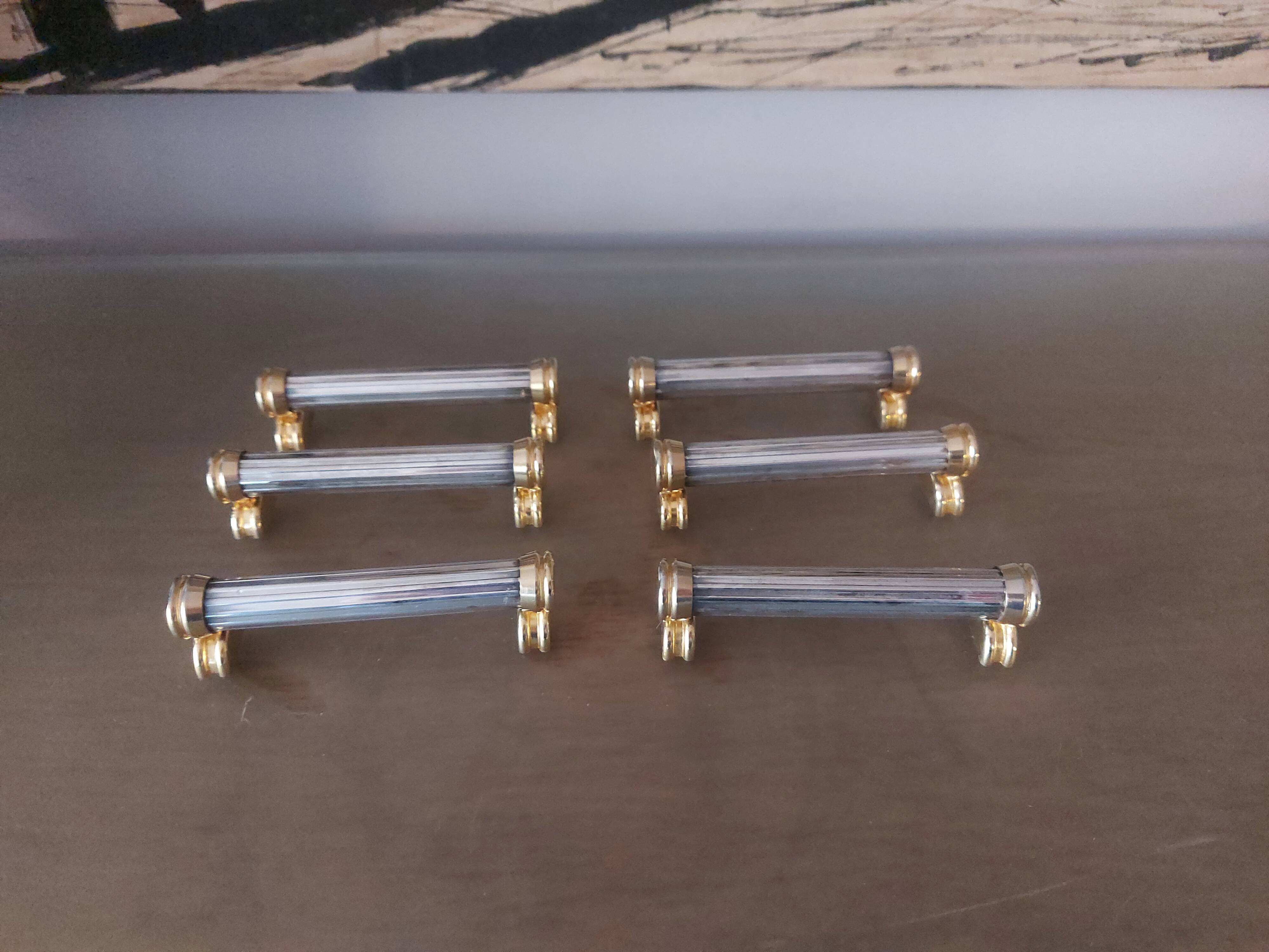 6 silver metal knife holders