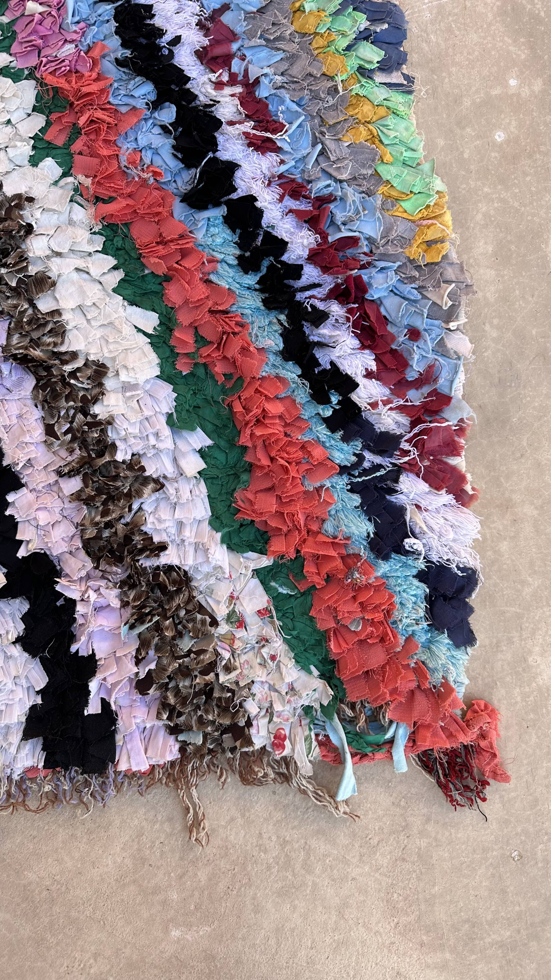 Colorful Boucherouite Moroccan rug - 89 x 202 cm