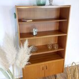 Scandinavian teak and metal bookcase