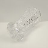 Vase in transparent crystal decoration in relief 21 cm