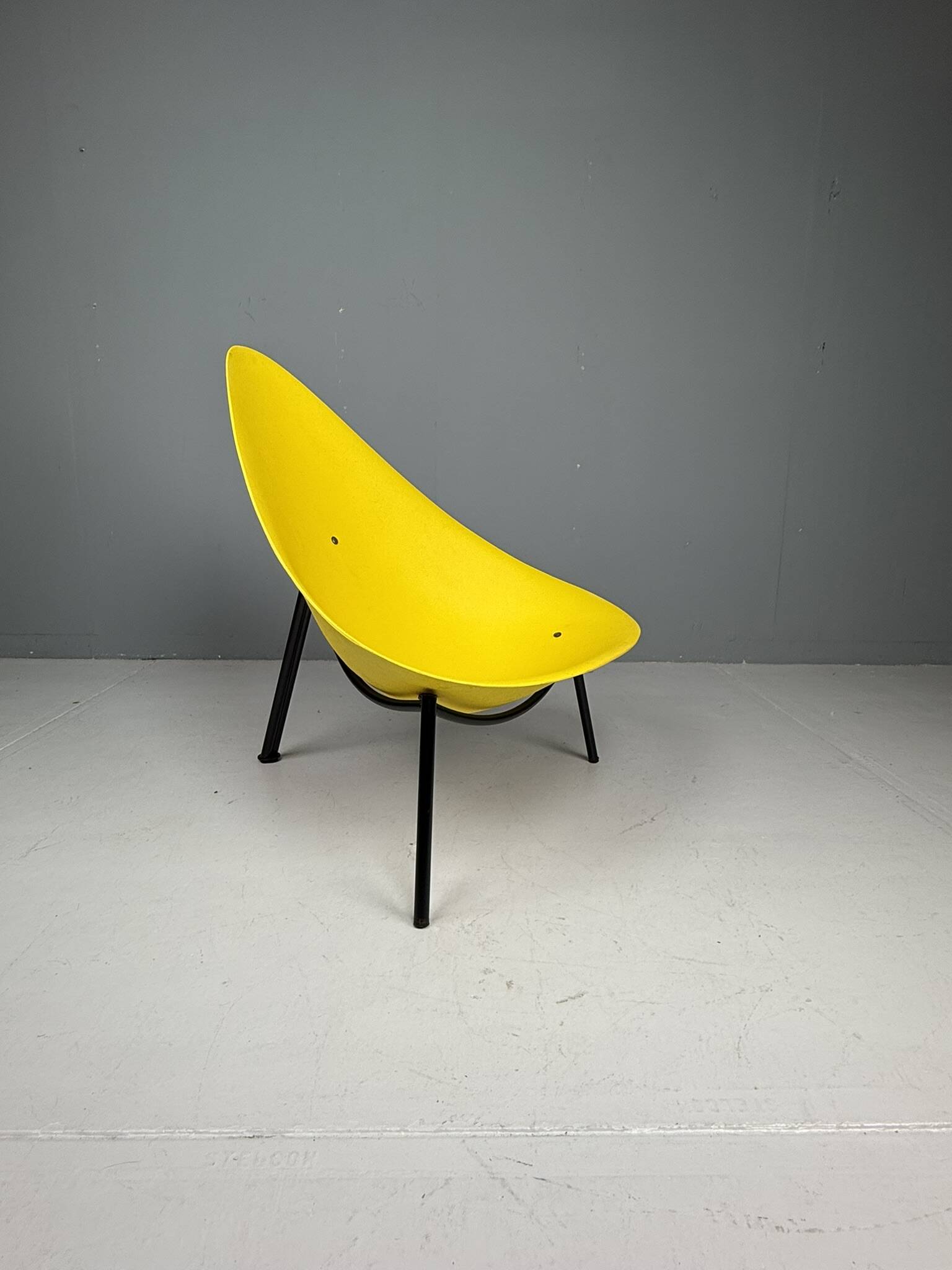 Yellow Tripod Lounge Chair by Ed Merat, France 1956