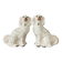 Pair of Staffordshire-type dogs in white and gold ceramic