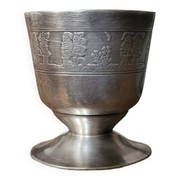 Coquetier en métal argenté