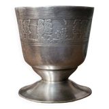 Silver-plated metal egg cup