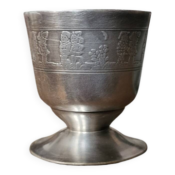 Silver-plated metal egg cup