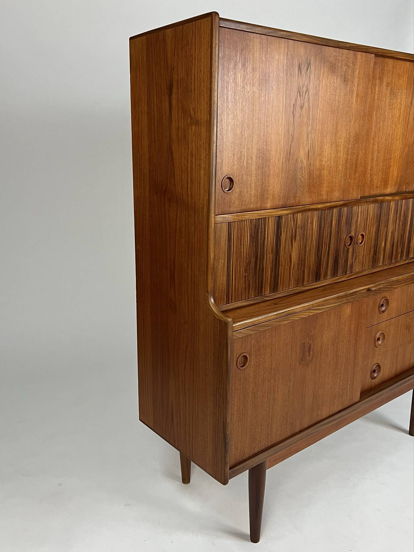 Danish teak highboard cabinet by Johannes Andersen 1960s