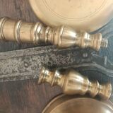 18th century disc candlesticks