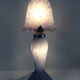 2-light white spotted glass paste mushroom lamp, Art Deco style. Year 60