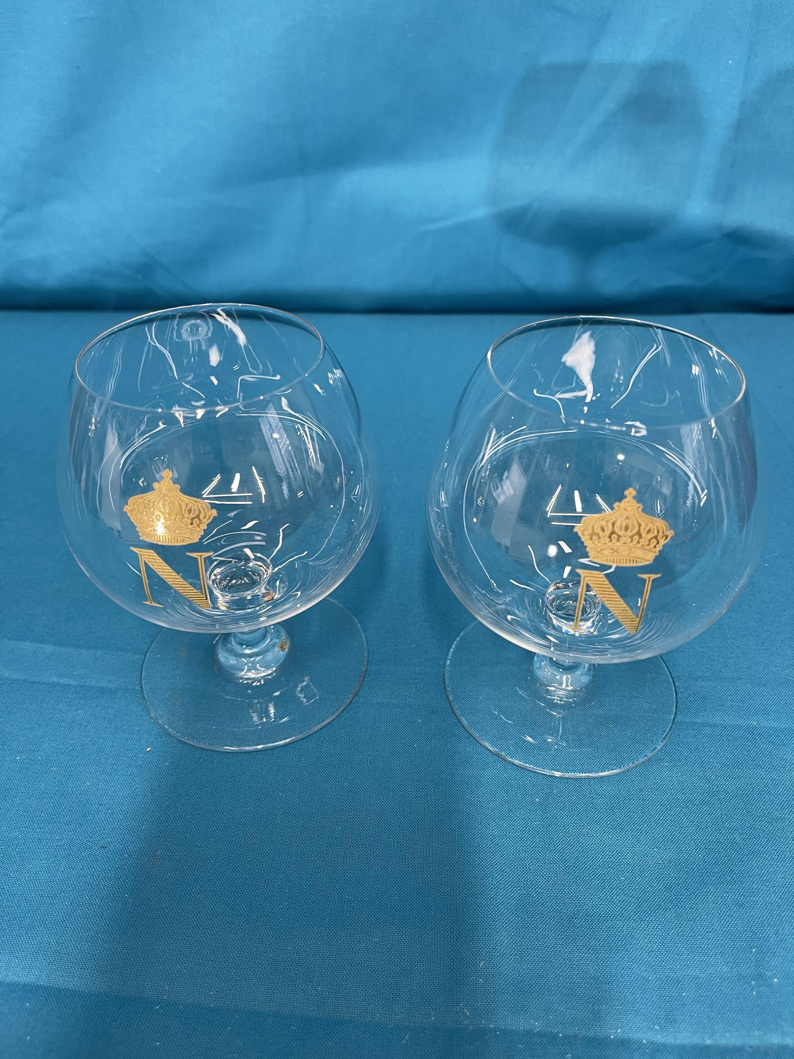 2 Napoleon baccarat glasses, original box