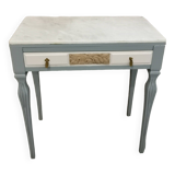 Dressing table with white marble top + chair