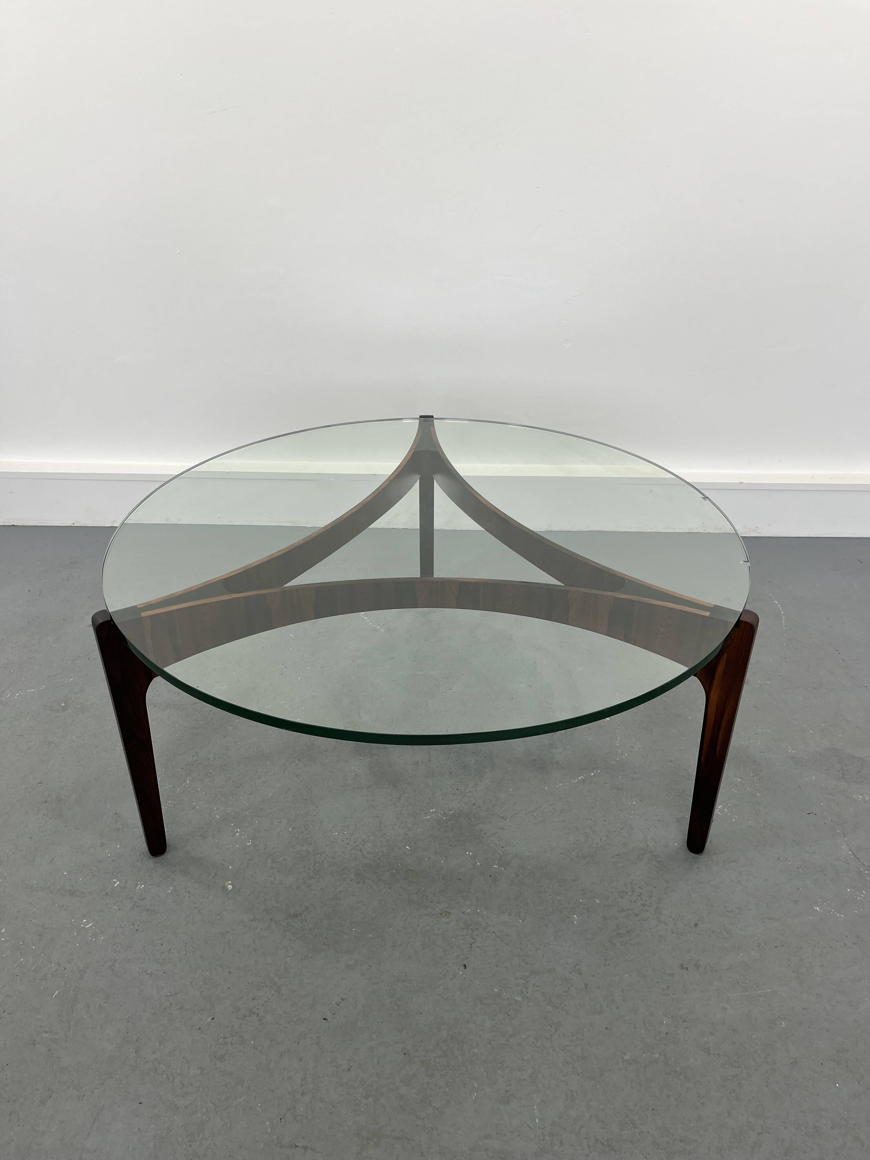Rosewood coffee table by Sven Ellekaer for Christian Linneberg Mobelfabrik, 1960s