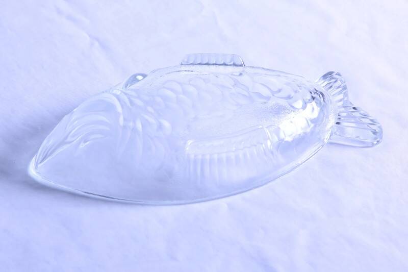 Vintage glass fish dish