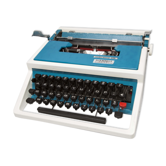 Blue Underwood 315 portable typewriter