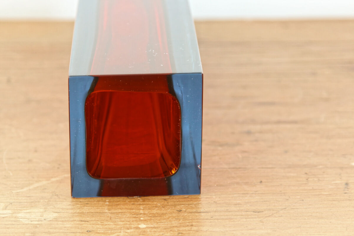 Vintage glass vase by Murano Sommerso by Flavio Poli - 1960