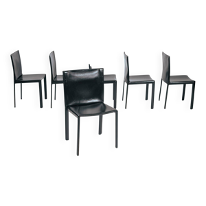 6 chaises de salle à - cuir