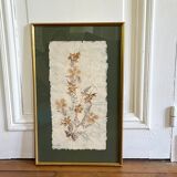 Vintage herbarium frame dried flowers 70s