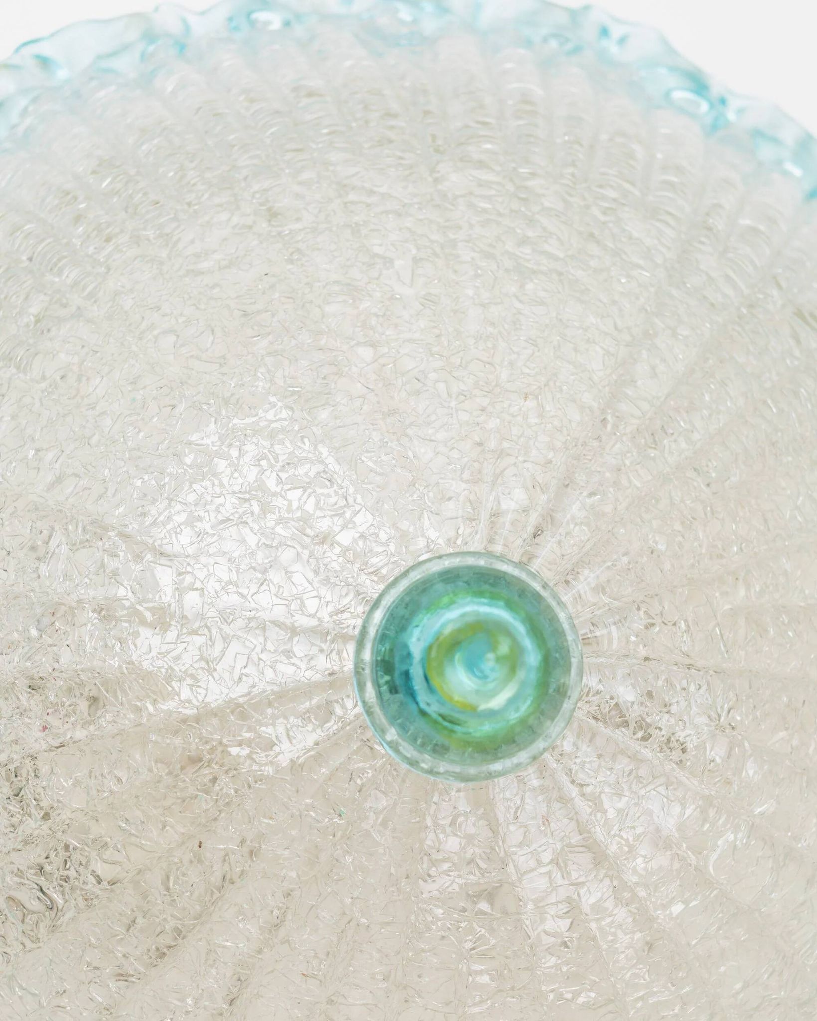 Vintage ceiling light Barovier e Toso - clear light blue glass with structure - Hollywood Regency - Mid Century Italy 1960s - Lighting
