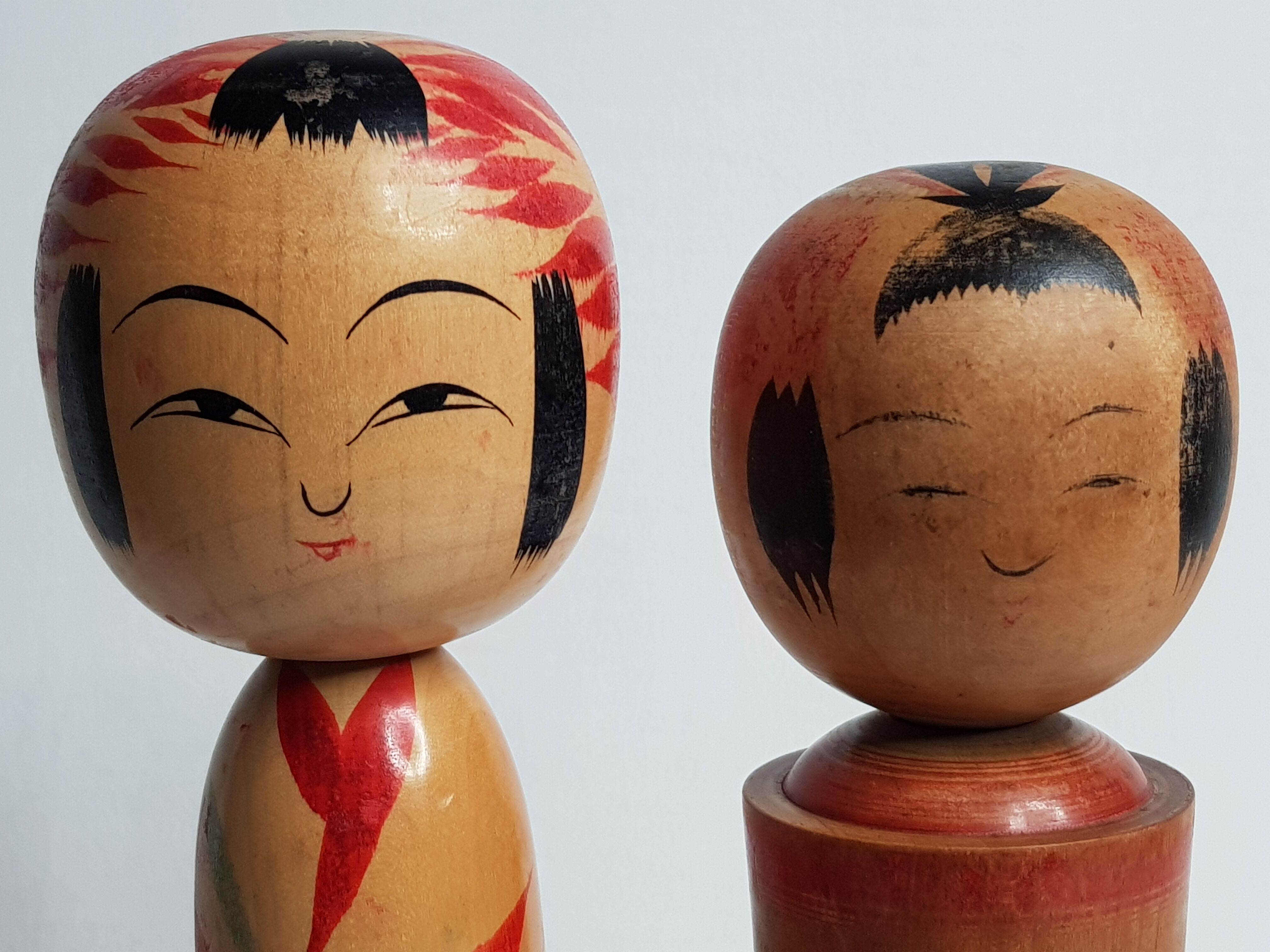 Couple de poupées Kokeshi vintage