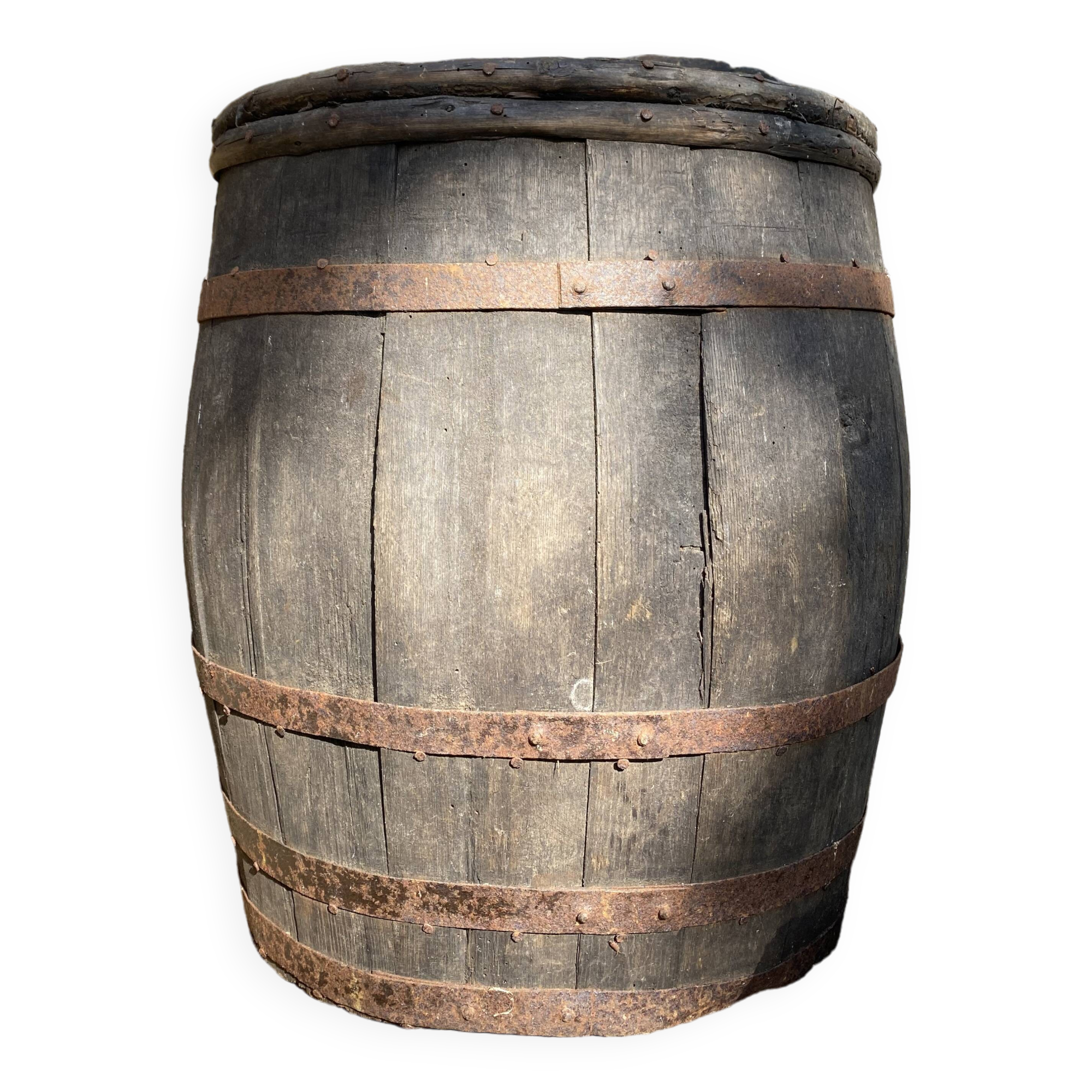 Harvest rack, wooden barrel