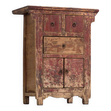 Antique oriental chest of drawers with red patina (c.1900)