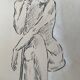 Tableau dessin Fusain signé « portrait de danseuse »