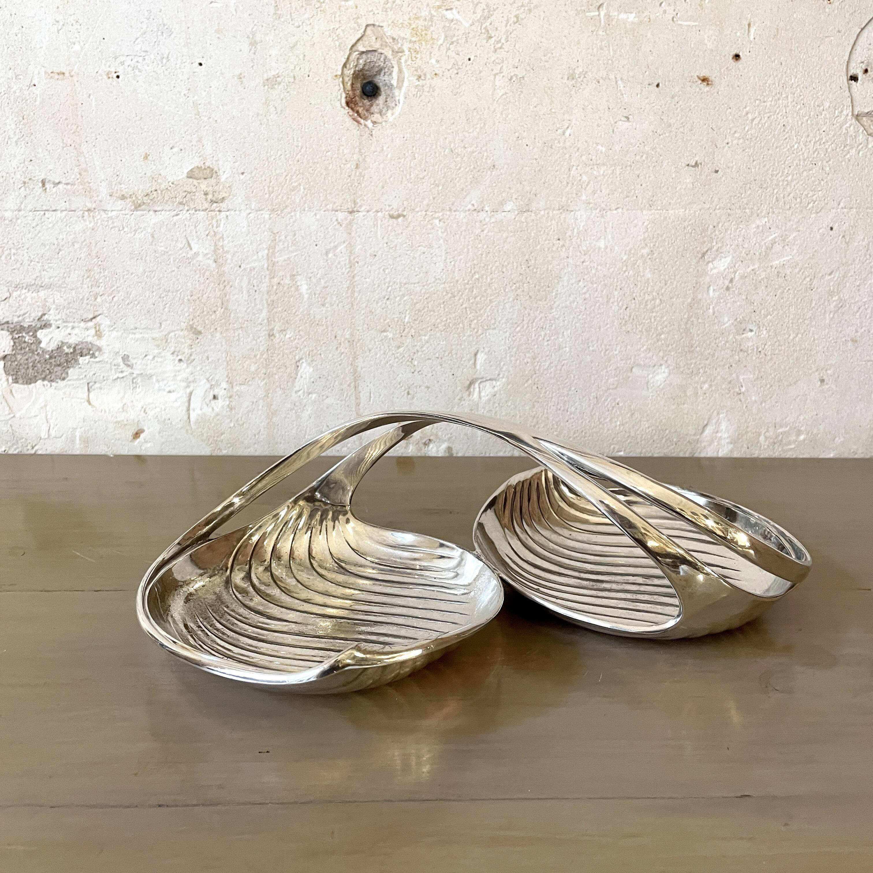 Art Nouveau double servant bowl Christofle Gallia silver metal