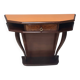 Beech and Walnut Root Console Table with an Orange Glass Top, Italy