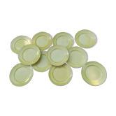 11 yellow earthenware plates from North Orchies