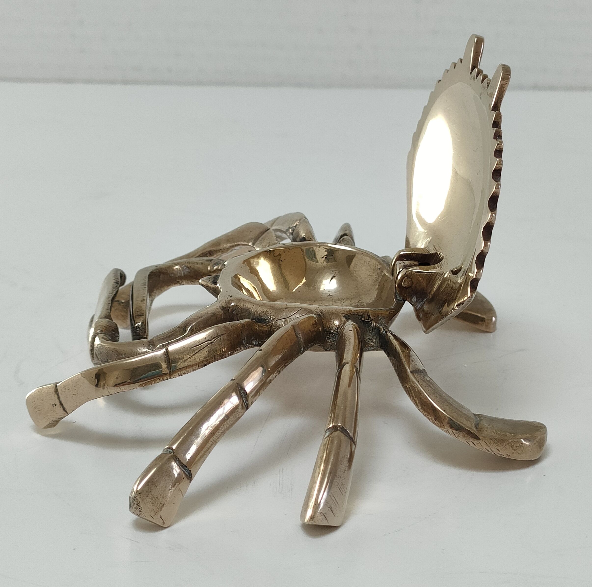 Vintage solid brass crab