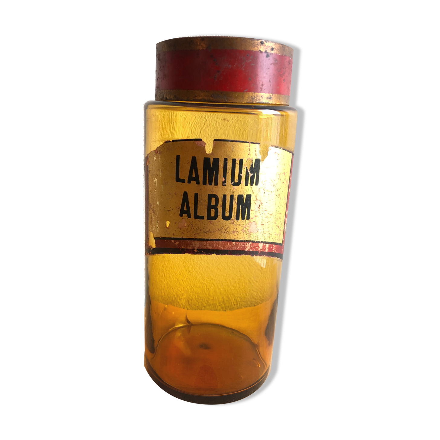 Jar "Lamium Album" brown glass