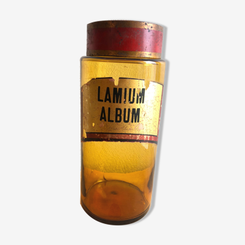 Bocal de pharmacie « Lamium Album » verre brun