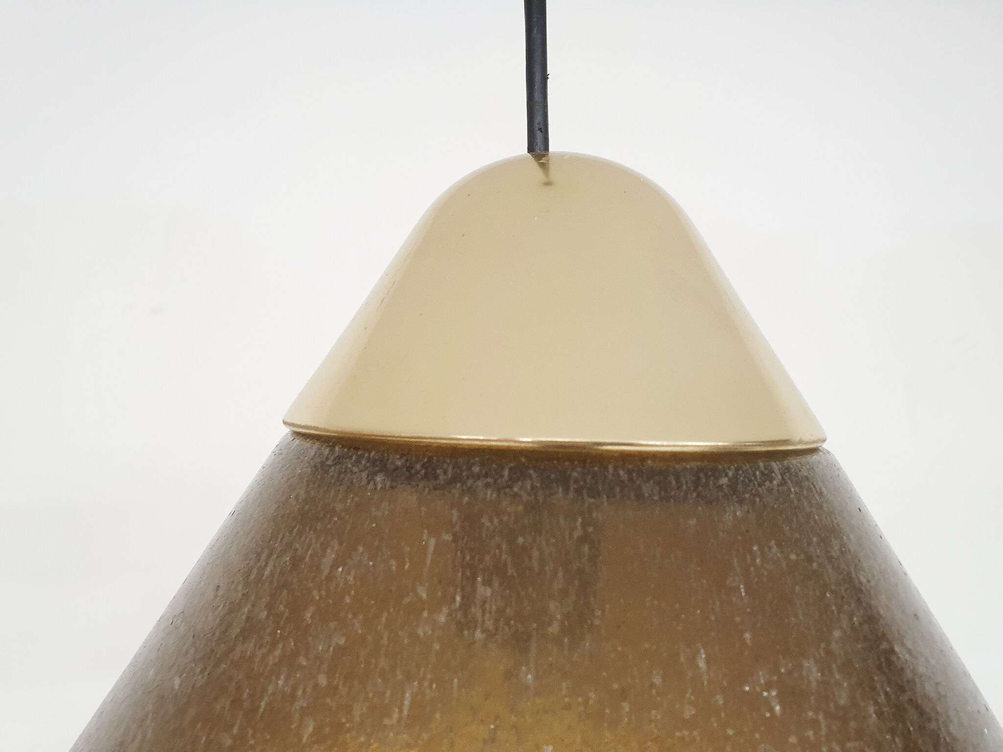 Brown bubble glass pendant light by Peill and Putzler, Germany 1960's