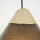 Suspension en verre bulles brun par Peill et Putzler, Allemagne 1960's
