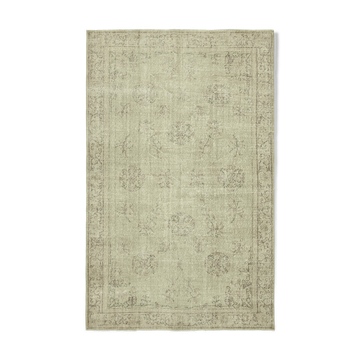 Handmade oriental beige carpet 196 cm x 306 cm