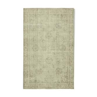 Handmade oriental beige carpet 196 cm x 306 cm