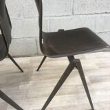 Pair of vintage chairs compass legs galvanitas s22