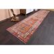 Vintage Turkish Oushak Handmade Wool Cotton Orange Runner Rug 80x372