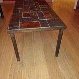 Slate patinated iron coffee table, 70