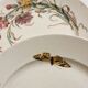 4 flat plates in polychrome iron earth model "Carnations" Gien gold medals