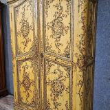 Curved wardrobe painted with floral decoration - late 19th century - Venetian style/XV