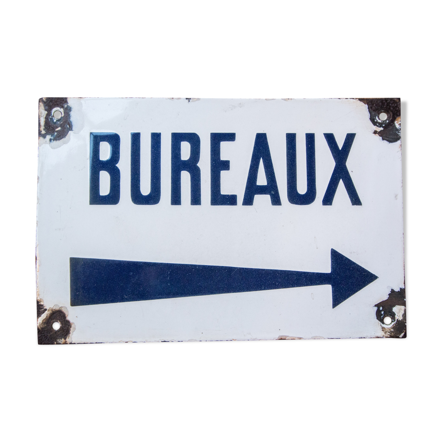 Enamelled "office" plate